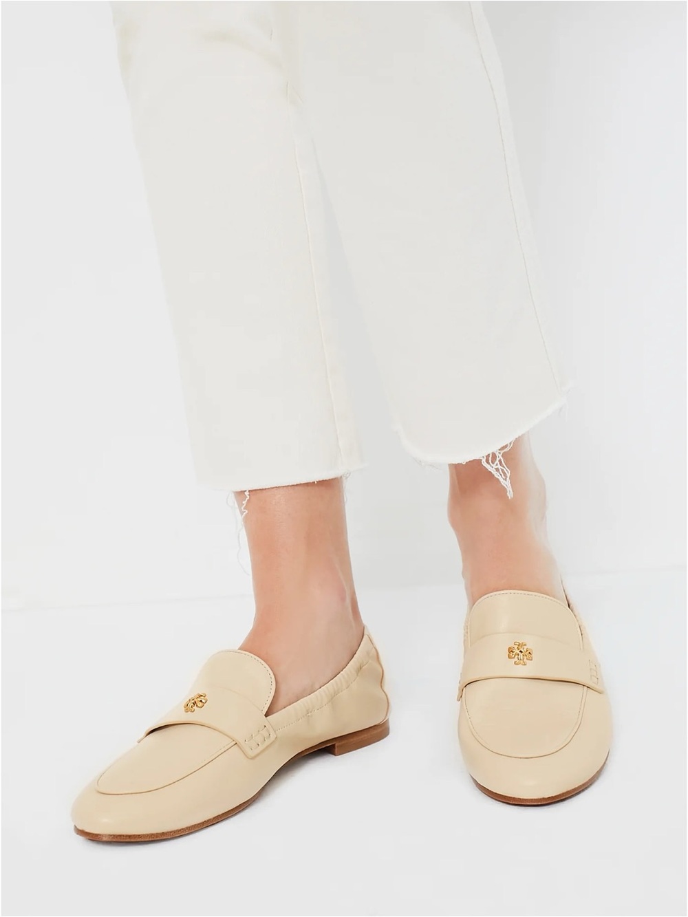 New Tory Burch Ballet Loafer New Cream Sz 10